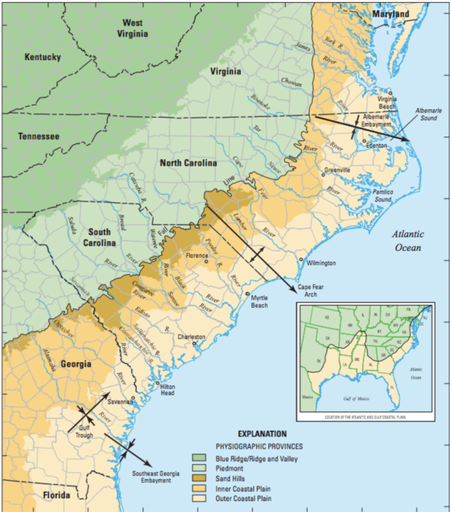 Map of the Coastal Plain