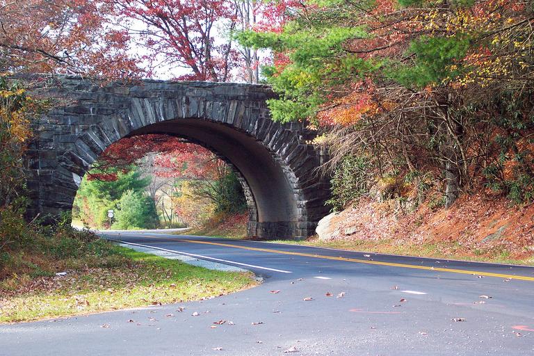 Bridge along the Parkway, fall colors