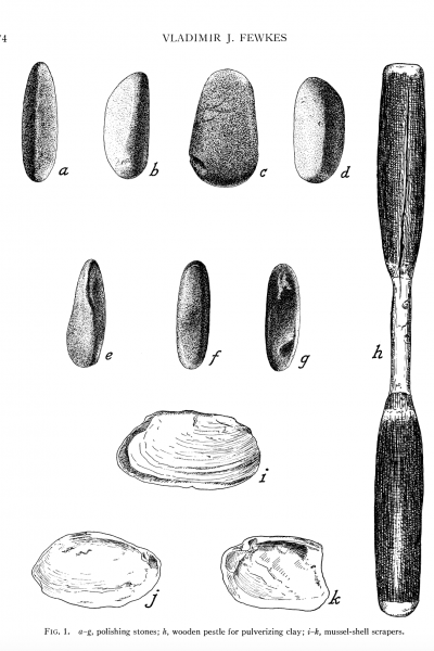 Tools the Catawba Tribe used for pounding and shaping clay items